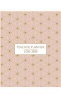 Teacher Planner 2018-2019: Weekly & Monthly Academic Lesson Planner & Record Book, 7 Period - Agenda Diary, Lesson Plan Book & Organizer, Rose Gold