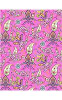 My Big Fat Journal Notebook Paisley Pattern On Pink: Jumbo Sized Ruled Notebook Journal - 300 Plus Lined and Numbered Pages With Index For Journaling, Writing, Planning and Doodling In Large 8.5 by 11 