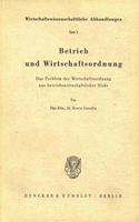 Betrieb Und Wirtschaftsordnung