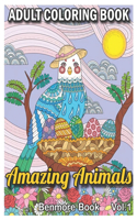 Amazing Animals: An Adult Coloring Book with Fun, Easy, and Relaxing Coloring Pages for Animal Lovers (Volume 1)