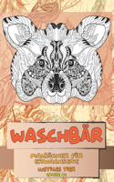 Malbücher für Erwachsene - Grosse A4 - Lustiges Tier - Waschbär