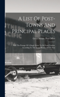 List Of Post-towns And Principal Places