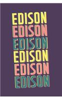 Edison Notebook: Lined Notebook - Vintage Typography of Edison City - Great For Writing Notes From Your Travels or as a Gift for Someone Who Loves or Lives in Edison