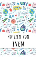 Notizen von Yven: Liniertes Notizbuch für deinen personalisierten Vornamen