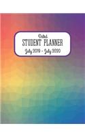 Dated Student Planner July 2019 - July 2020.: Academic Year School Diary with Calendar. Rainbow Geometric Design