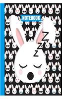 Emoji Bunnies: Boys Easter Bunny Emojis Easter Eggs Easter Basket Stuffers Cool Sleeping Rabbit Blue Cover Happy Easter Gifts for Kids Family Writing College Ruled