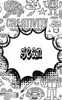 Sean: Blank Comic Book Doodle Story Telling Journal Notebook 120 Pages 6x9