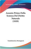 Assunto Primo Della Scienza Del Diritto Naturale (1820)