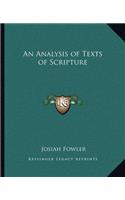 Analysis of Texts of Scripture