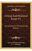 Critical and Historical Essays V1