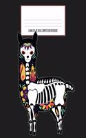 Llama Sugar Skull Composition Notebook: Dia De Los Muertos, Day of the Dead, Halloween Journal, Diary and Notebook