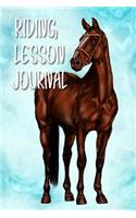 Riding Lesson Journal: Teal Horse Painting Logbook for Horseback Riding Lessons - Great Gift for all Horse Lovers!