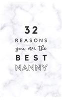 32 Reasons You Are The Best Nanny: Fill In Prompted Marble Memory Book