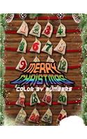 Merry Christmas Color By Numbers: a beautiful colouring book with Christmas designs on a black background, for gloriously vivid colours