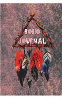 Boho Journal: 140 Lined Pages Softcover Notes Diary, Creative Writing, Class Notes, Composition Notebook - Red Hanging Feathers