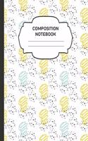 Composition Notebook: College Ruled Narrow Line Comp Books for School - Yellow Spring Ink