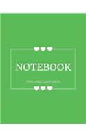 Notebook Extra Large: Light Green: Notebook 8.5 X 11: Notebook 400 Pages