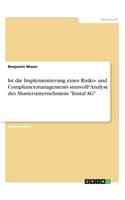 Ist die Implementierung eines Risiko- und Compliancemanagements sinnvoll? Analyse des Musterunternehmens 