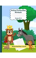 Primary Composition Notebook Grades K-2 Handwriting Paper Journal: Donkey Theme Dashed Mid Line School Exercise Book Plus Sketch Pages for Boys and Girls(47 Efrat Haddi Handwriting Practice Paper)