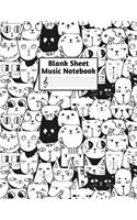 Blank Sheet Music Notebook: Easy Blank Staff Manuscript Book Large 8.5 X 11 Inches Musician Paper Wide 12 Staves Per Page for Piano, Flute, Violin, Guitar, Trumpet, Drums, Cell