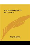 ACTA Horti Bergiani V4, No. 1-7 (1907)