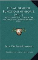 Die Allgemeine Functionentheorie, Part 1