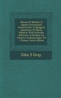 Manual of Methods in Aquatic Environment Research Part 11 Biological Assessment of Marine Pollution with Particular Reference to Benthos Fao Fisheries Technical Paper 324