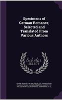 Specimens of German Romance, Selected and Translated From Various Authors