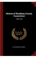 History of Windham County, Connecticut: 1600-1760