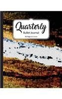 Quarterly Bullet Journal: Wave Abstract Mosaic Dot Grid, 8x10 inch, 90 pages: Small Journal Notebook Diary for Adults, Man, Woman and Kids(Journals to Write in)