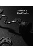 Workout & Food Tracker: Daily Workout & Food Journal / Notebook / Diary, 90 Day 190 pages Daily Exercise Meal Progress Tracker For a Better You with a bare and plates.