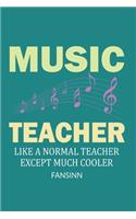 Funny School Music Teacher Notebook: Graph Paper 1cm Journal 6x9 - 120 Pages