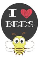 I Heart Bees: A Cute Bee Lovers Journal / Notebook / Diary Perfect for Birthday Present or Christmas Gift Great for kids, Teens or Students(6x9 - 110 Blank Lined 