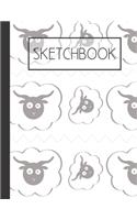Counting Sheep pattern Sketchbook: 200 Page Sketchbook: Artist Edition (8.5x11)