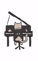 Piano Music Cat Notebook: Graph Paper Journal 6x9 - 120 Pages