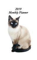 2019 Monthly Planner: Beautiful Siamese Cat Cover - Includes Major U.S. Holidays and Sporting Events