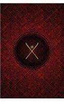 Monogram Skiing Notebook: Blank Journal Diary Log(63 Monogram Crimson 150 Lined)
