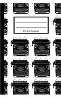 Dot Grid Notebook: Typewriter Pattern 6 x 9" Journal with Index and 150 numbered pages