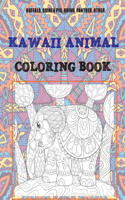Kawaii Animal - Coloring Book - Buffalo, Guinea pig, Rhino, Panther, other