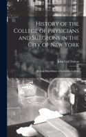 History of the College of Physicians and Surgeons in the City of New York