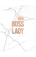 Boss Lady: Marble and Rose Gold Notebook College Ruled Journal for Women 8.5 X 11 - A4 Size