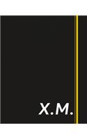 X.M.: Classic Monogram Lined Notebook Personalized With Two Initials - Matte Softcover Professional Style Paperback Journal Perfect Gift for Men and Women