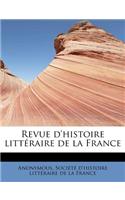 Revue D'Histoire Litteraire de La France