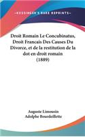 Droit Romain Le Concubinatus, Droit Francais Des Causes Du Divorce, et de la restitution de la dot en droit romain (1889)