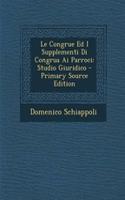 Le Congrue Ed I Supplementi Di Congrua AI Parroci