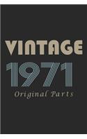 Retro Birthday - Vintage 1971 Notebook Original Parts Gift