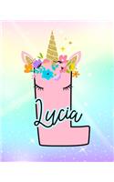 Lucia: Girls Unicorn Journal to Write In - Personalized Journal