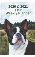 2020 & 2021 Weekly Planner - Two Year Appointment Book Gift - Two-Year Agenda Notebook for Boston Terrier Dog Owners: Month Calendar: 2 Years of Monthly Plans - Daily Reminder Logbook - Day Log For Academic, Work, Personal, Dog Training Schedule, etc.