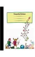 Composition Notebook: White School Student Wide Ruled Blank Lined College Notebook For Kids Teens Girls To Take Notes For School & College Classes.