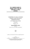 Full committee hearing on business activity taxes and their impact on small businesses